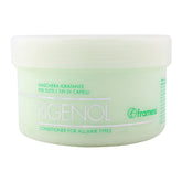 Framesi Rigenol conditioner jar, light green with front label and green cap