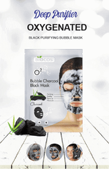 Biocos bubble charcoal black face mask in retail package with charcoal pieces