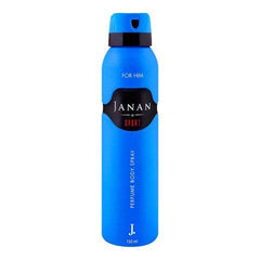 Sports body spray bottle, blue with flip cap, For Him, 150 ml