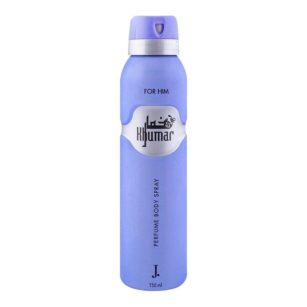 Men's body spray bottle, purple with flip cap and 'FOR HIM' label