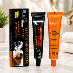 Rivon Keratin And Collagen Cream Hair Straightening 85g+85g