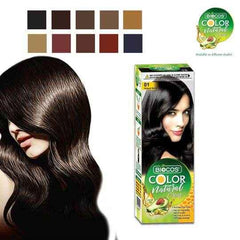 Biocos Color Natural hair color box with model portrait and green label