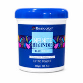 Eazicolor Infinite Blonde blue bleach lifting powder jar with blue lid, 200g
