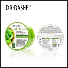 Dr Rashel Aloe Vera gel jar with green label front and back views