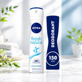 NIVEA fresh natural deodorant white bottle and blue 150 ml deodorant container