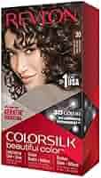 Revlon ColorSilk hair color box, side view, shade 30
