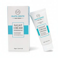 Night cream set: white tube and box, 60g size, Gluta White branding