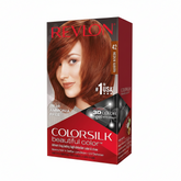 Revlon ColorSilk hair color box, shade 42, dark brown