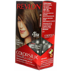 Revlon ColorSilk hair color kit box with shade 41 dark brown and 59 ml