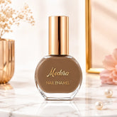 Medora nail enamel bottle in 343 muted olive-brown cream shade