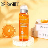 DR.RASHEL Vitamin C makeup fixer bottle, amber liquid, orange slice