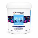 Eazicolor Infinite Blonde white bleach lifting powder tub, white lid and front label