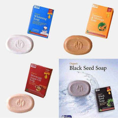 Pack of four Dr Romia soaps with four soap bars and boxed labels
