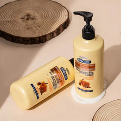 Biocos Age Reversal lotion bottle set with pump, pale yellow, labels visible