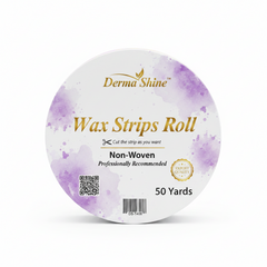 Wax strips roll packaging, non-woven hair removal strips, purple watercolor design, 50 yards