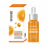 Vitamin C face serum bottle with dropper and Dr Rashel product box