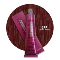 Framesi 6RP hair color tube and box, Intense Fire Red, 60ml