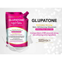 Glupatone extreme strong skin whitening emulsion 500 ml pouch with flip-top spout