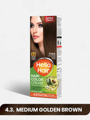 4.3 Hello Hair Color Medium Golden Brown 100g