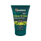 Himalaya Men Intense Oil Clear Lemon face wash tube, teal green with flip-top cap
