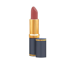 Medora lipstick with rose-pink bullet, gold cap, and dark cylindrical container