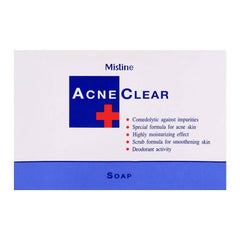 Mistine Acne Clear soap box with Acne Clear label and blue cross icon