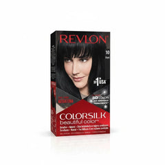 Revlon Colorsilk hair color box, shade 10 Black, 40ml, with 3D color