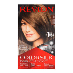 Revlon ColorSilk permanent hair color box, shade 41 dark brown