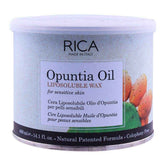 Rica Opuntia Oil liposoluble wax tub, front label, 400 ml