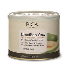 Brazilian wax with avocado butter tub, RICA Made in Italy, no strip wax