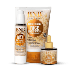 BNB Rice Glow Day care Essentials (Rice extract Facewash + Rice extract Cream + Rice extract Serum) - YehChez.pk
