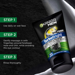 Garnier Men Turbo Bright Double Action Face Wash, 100ml