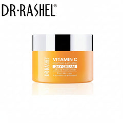 Dr Rashel Vitamin C day cream jar, orange container with black-and-white cap.