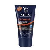 Yc MEN Oil Control face wash tube, dark blue, front label with face wash text