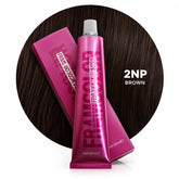 Framesi 2NP brown hair color tubes with hair color swatch, 60 ml