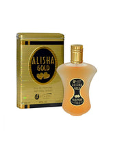 Eau de perfume bottle with gold cap and matching gold box, 100 ml