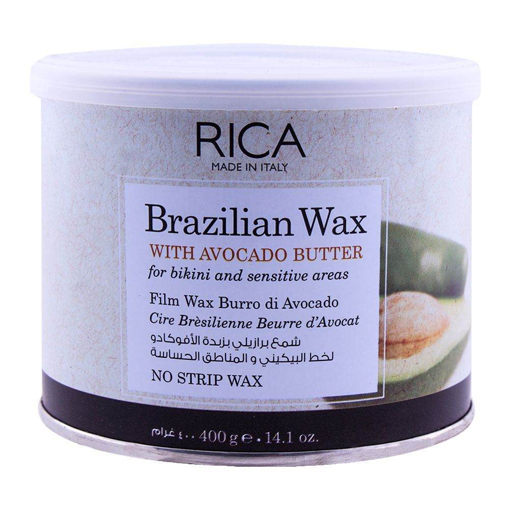 RICA Brazilian Wax with Avocado Butter wax jar, white lid, 400 ml
