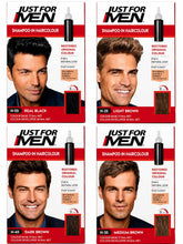 Just For Men shampoo-in haircolor set of four shade boxes with applicator bottles