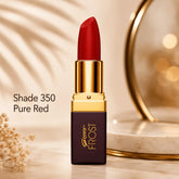 Genny lipstick shade 350 Pure Red, red bullet with gold-ring case.