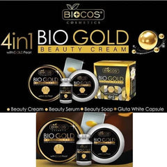 Biocos Bio Gold 4-in-1 Beauty Cream set with cream jar and bottle