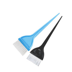 Bleach and color brush set with blue and black handles, white bristle comb heads