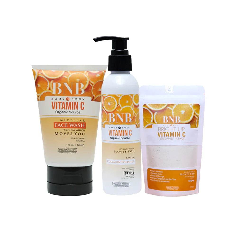 BNB Bright up Vitamin C KIT ( Face wash+Polisher+ Mask) - YehChez.pk