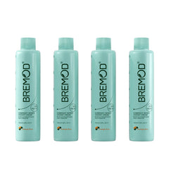 Set of 4 Bremod developer bottles, 30 volume, 100 ml, light blue with screw caps