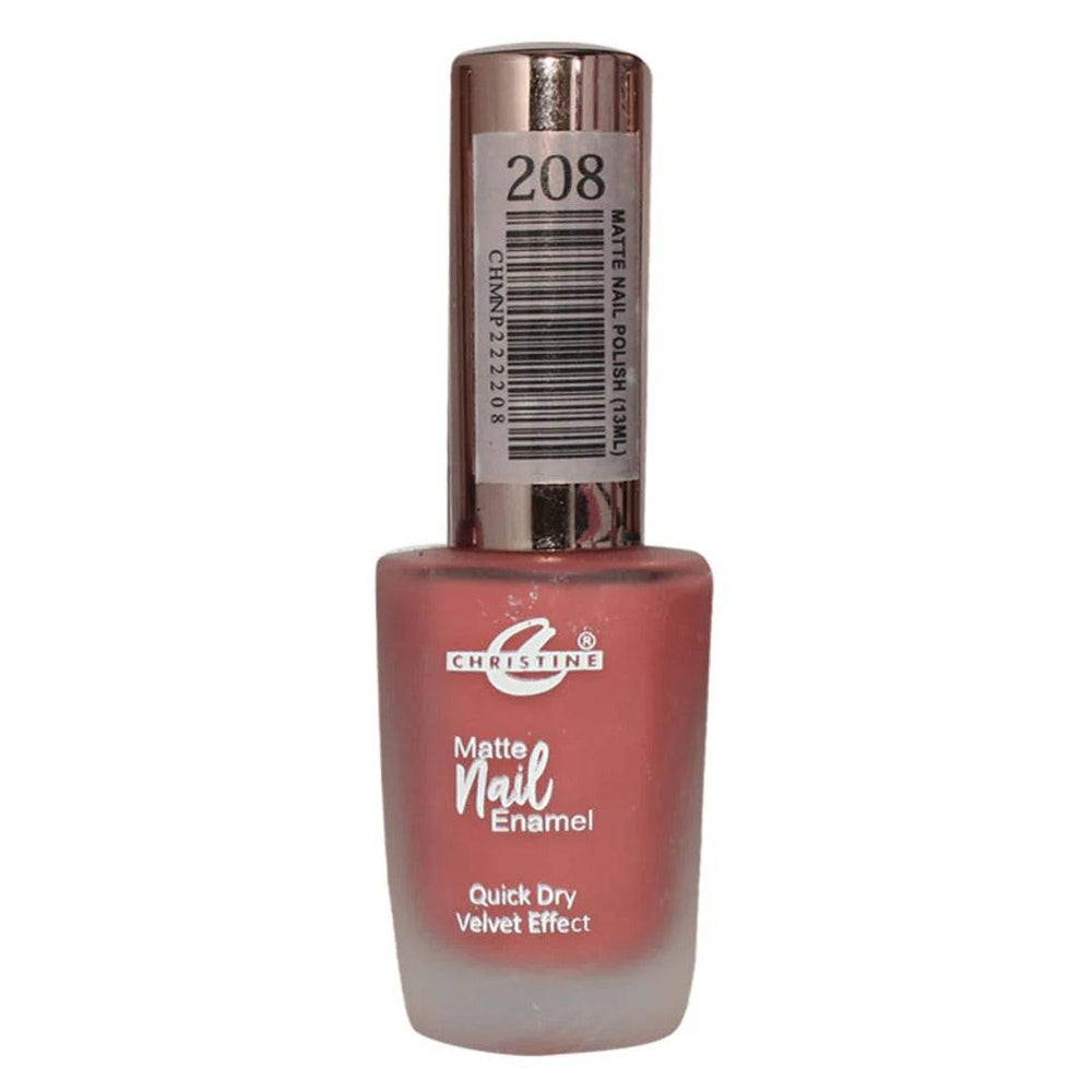 Christine nail polish 208 matte nail enamel, dusty rose velvet effect, quick dry