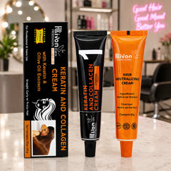 Rivon Keratin And Collagen Cream Hair Straightening 85g+85g