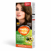 Hello Hair hair color cream box, shade 5 Light Brown, with free conditioner inside