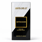 Diplomat Impression perfume cologne spray box, black and white with gold label