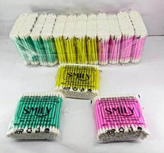 Ear cleaning cotton buds in assorted color-tip packs, 50-count bundle