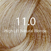 Hair color swatch for shade 11.0, high lift natural blonde