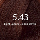 Hair color shade 5.43, light copper golden brown